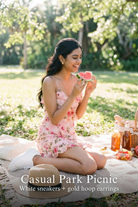 Pretty Pixie rosalind ruffle floral mini dress for a picnic outing.
