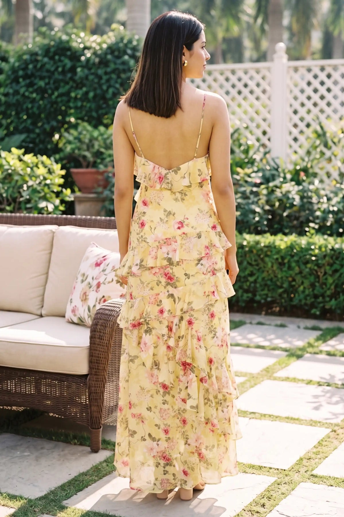 Tuscan Sun Ruffle Maxi Dress