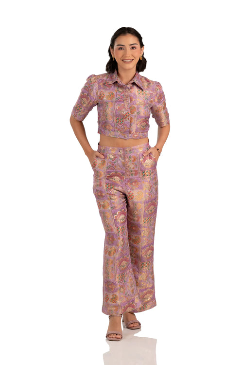 Lilac Jacquard Floral Co-Ord Set